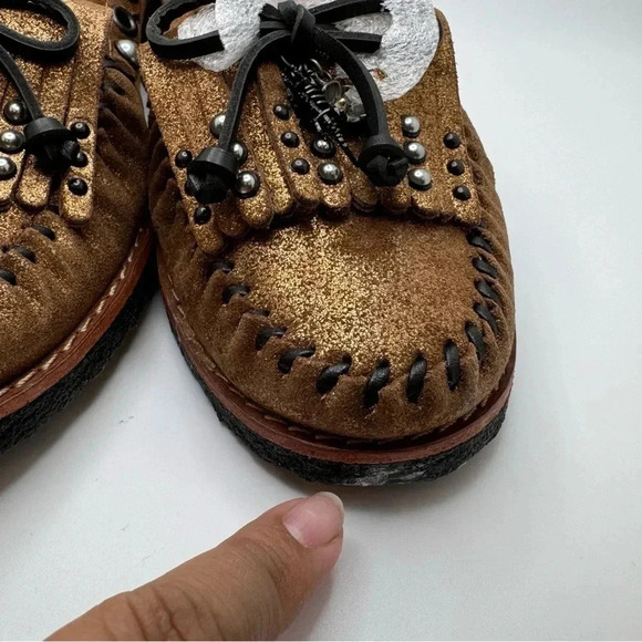 Coach Metallic Gold Rexy Roccasin Slip On Flats Size 7 - Picture 11 of 11